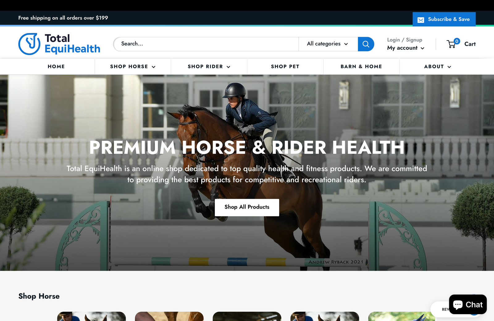 Total EquiHealth ecommerce site